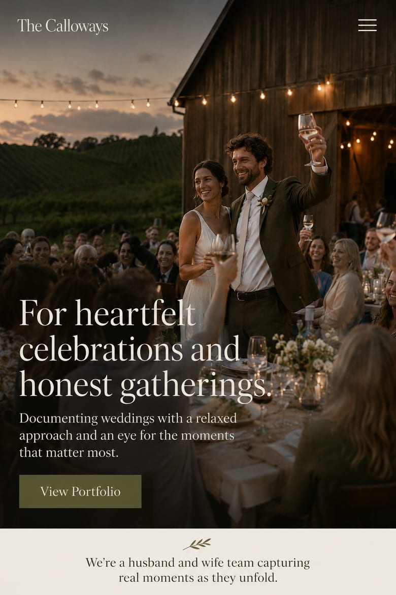 The Calloways wedding photography website