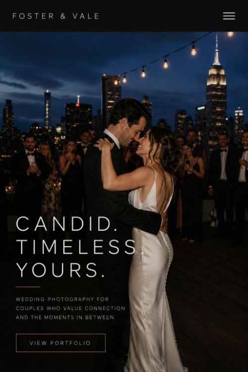 Foster & Vale wedding photography website