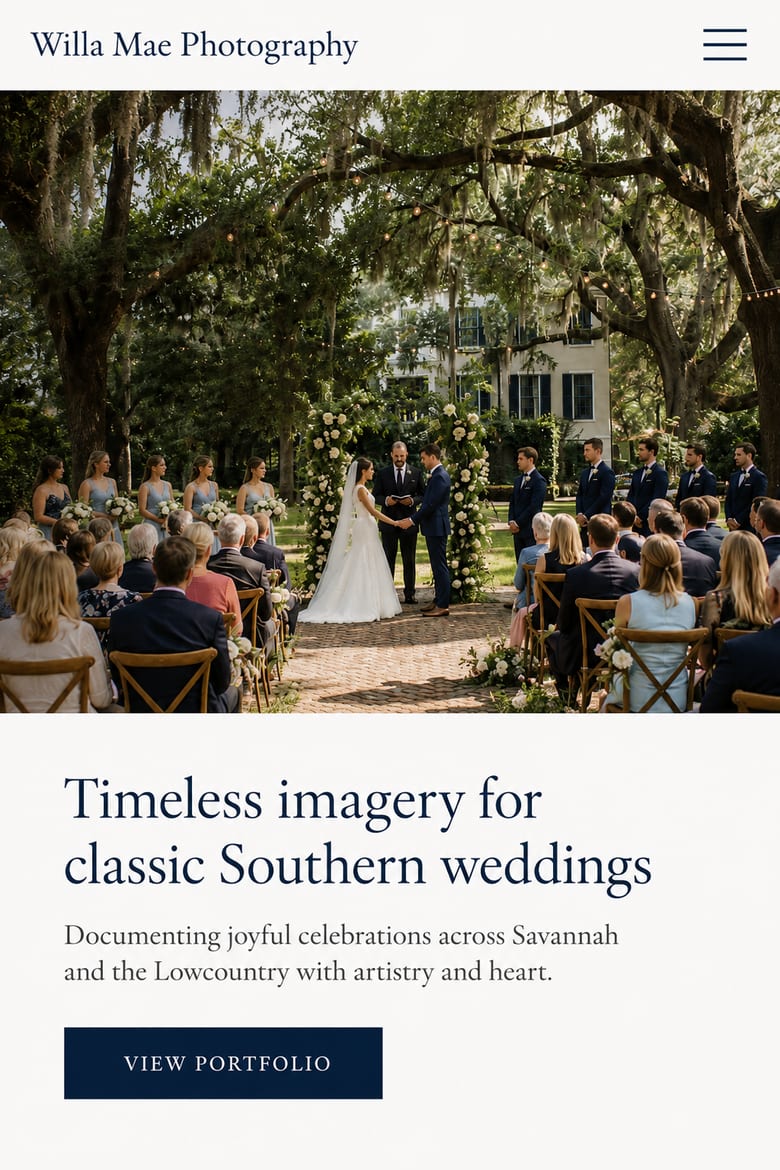 Willa Mae Photography wedding photography website