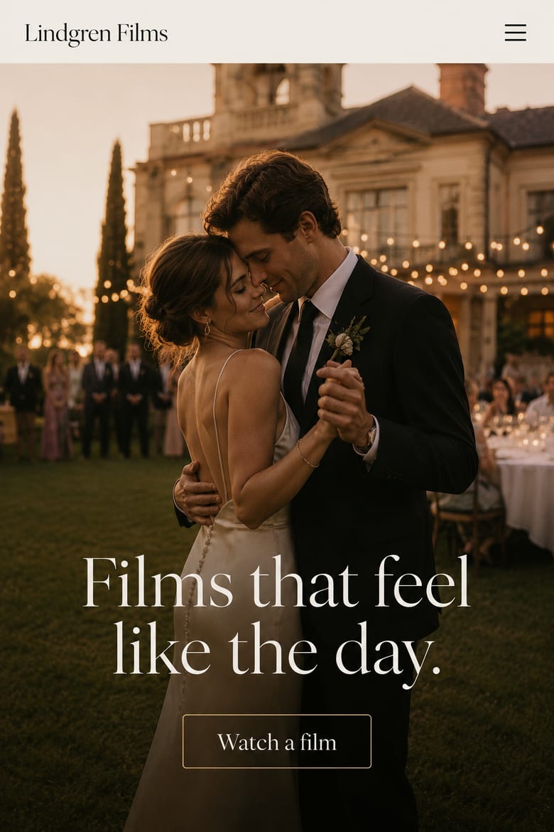 Lindgren Films wedding photography website