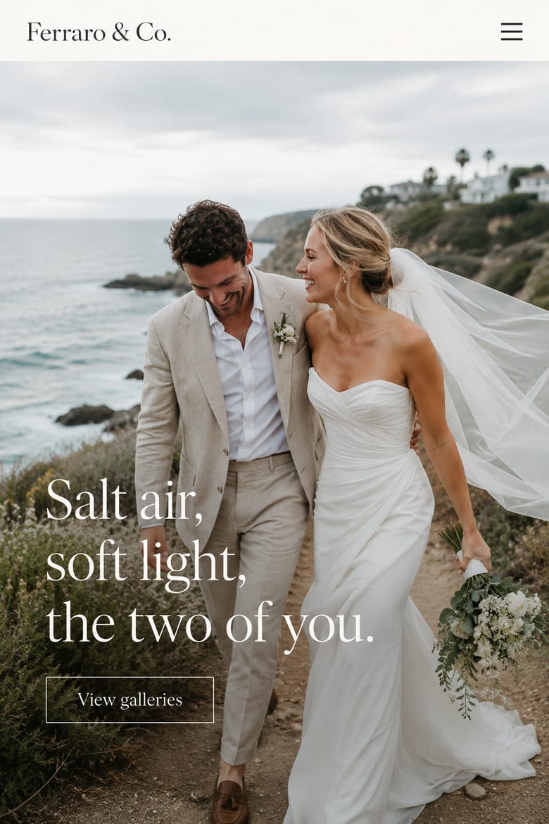 Ferraro & Co. wedding photography website