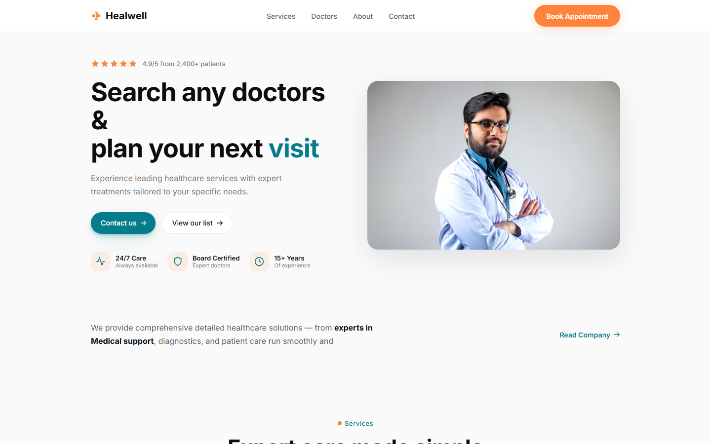 Healwell — clinic website built by PositivityTools