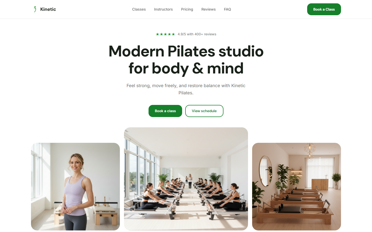 Kinetic — fitness website built by PositivityTools