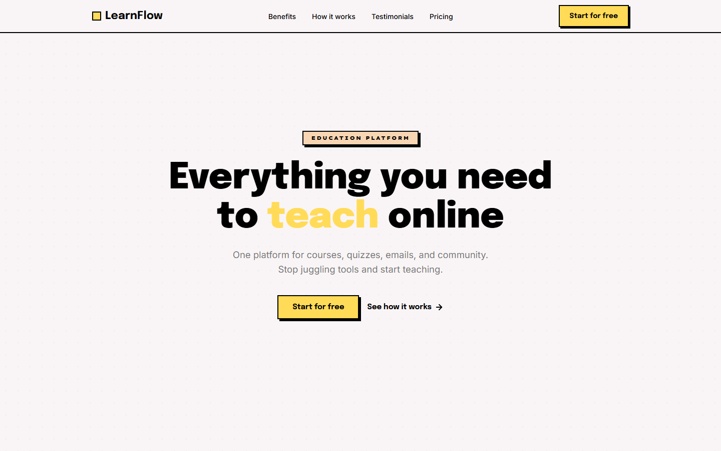 LearnFlow — education website built by PositivityTools