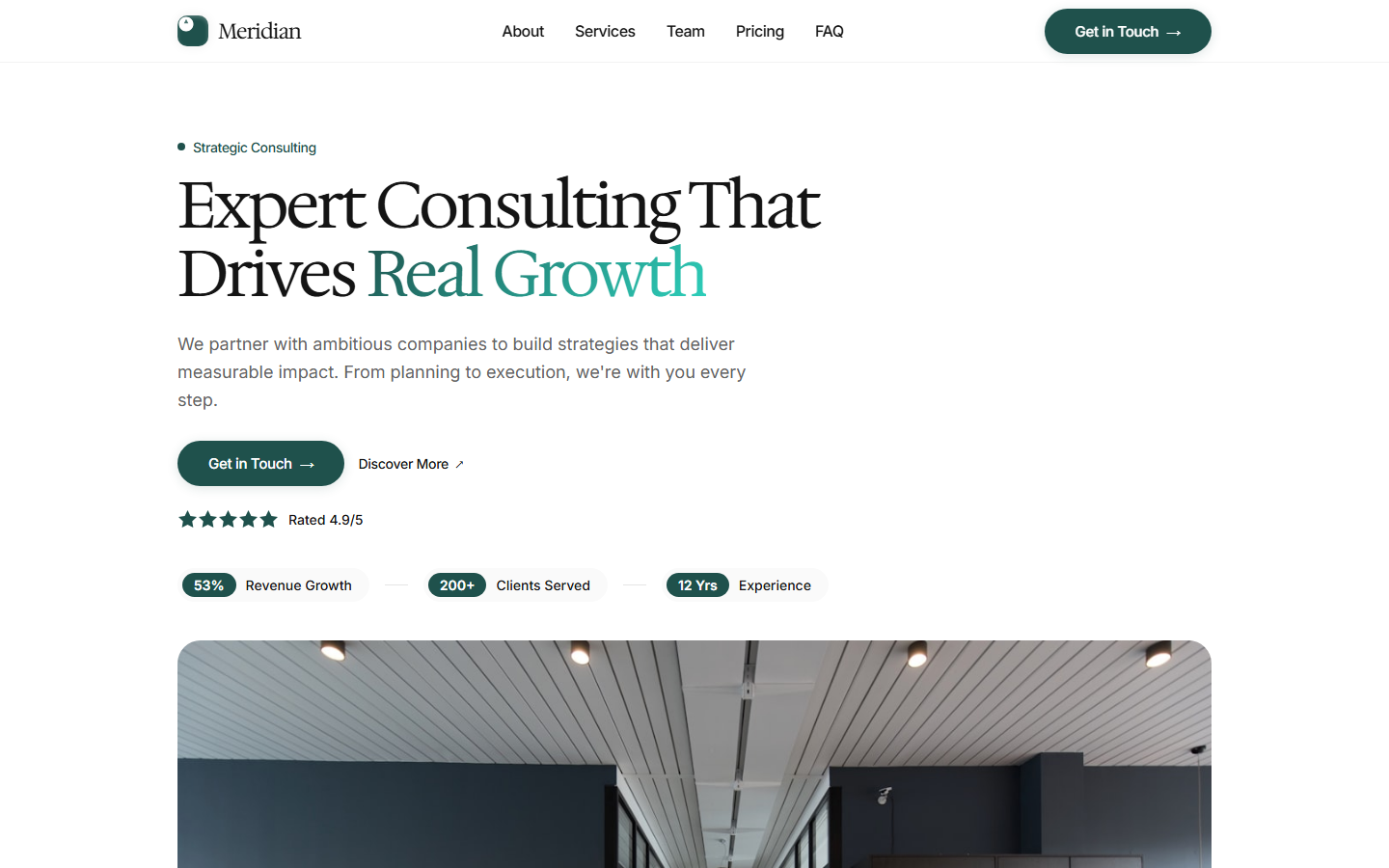 Meridian — consulting website built by PositivityTools